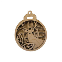 Deer 3D Laser Cut Ornament – Baltic Birch Wood Craft Supplies | DIY Wood Ornament Kit AN26 - The Wood Shape Store