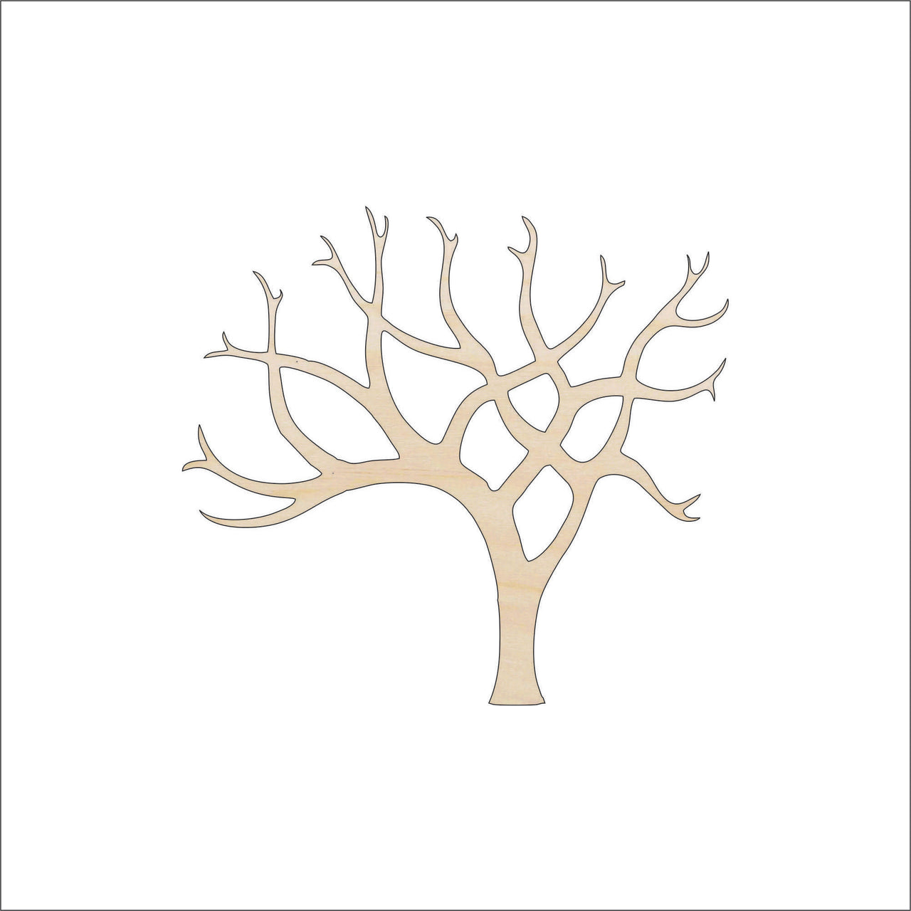 Tree Wood Craft Shape - Laser Cut Baltic Birch Unfinished DIY Wood Art Supplies TRE60 - The Wood Shape Store