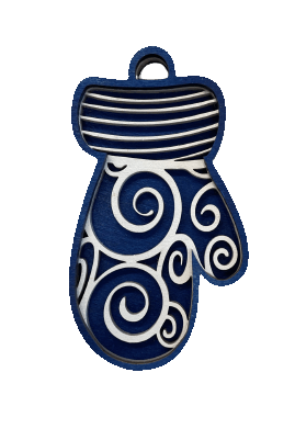 Mitten 3D Laser Cut Ornament – Baltic Birch Wood Craft Supplies | DIY Wood Ornament Kit XM47 - The Wood Shape Store