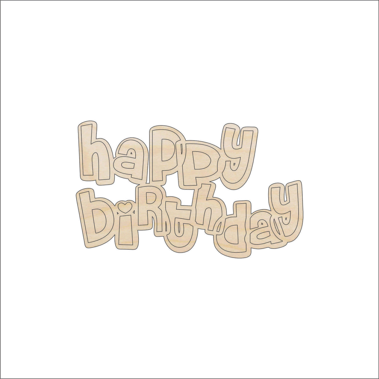 Birthday Wood Craft Shape - Laser Cut Baltic Birch Unfinished DIY Wood Art Supplies XTR81 - The Wood Shape Store
