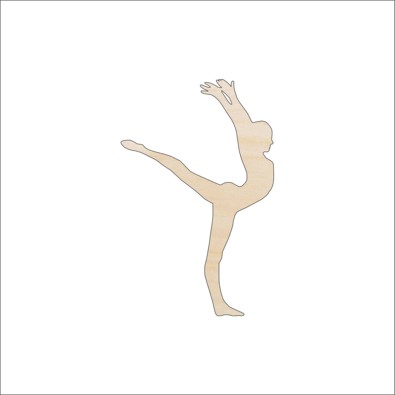 Gymnast Wood Craft Shape - Laser Cut Baltic Birch Unfinished DIY Wood Art Supplies SPT127 - The Wood Shape Store