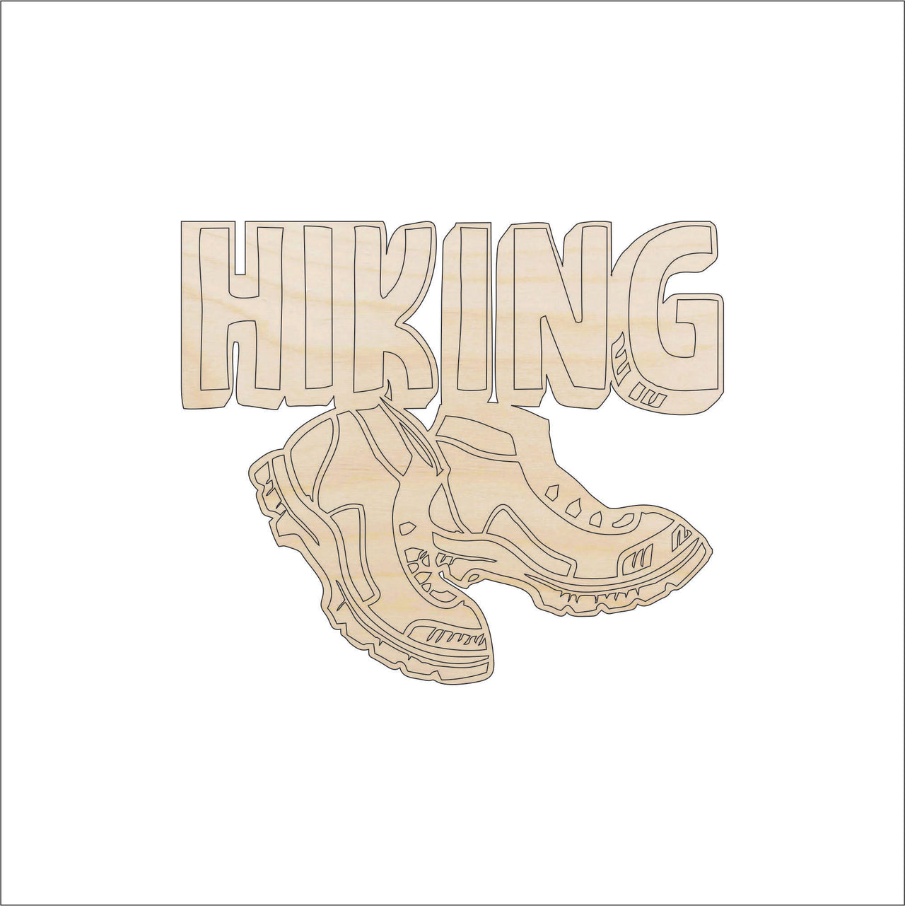 Hiking Sign Wood Craft Shape - Laser Cut Baltic Birch Unfinished DIY Wood Art Supplies TRP59 - The Wood Shape Store