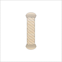 Barbershop Pole Wood Craft Shape - Laser Cut Baltic Birch Unfinished DIY Art Supplies BLD32 - The Wood Shape Store