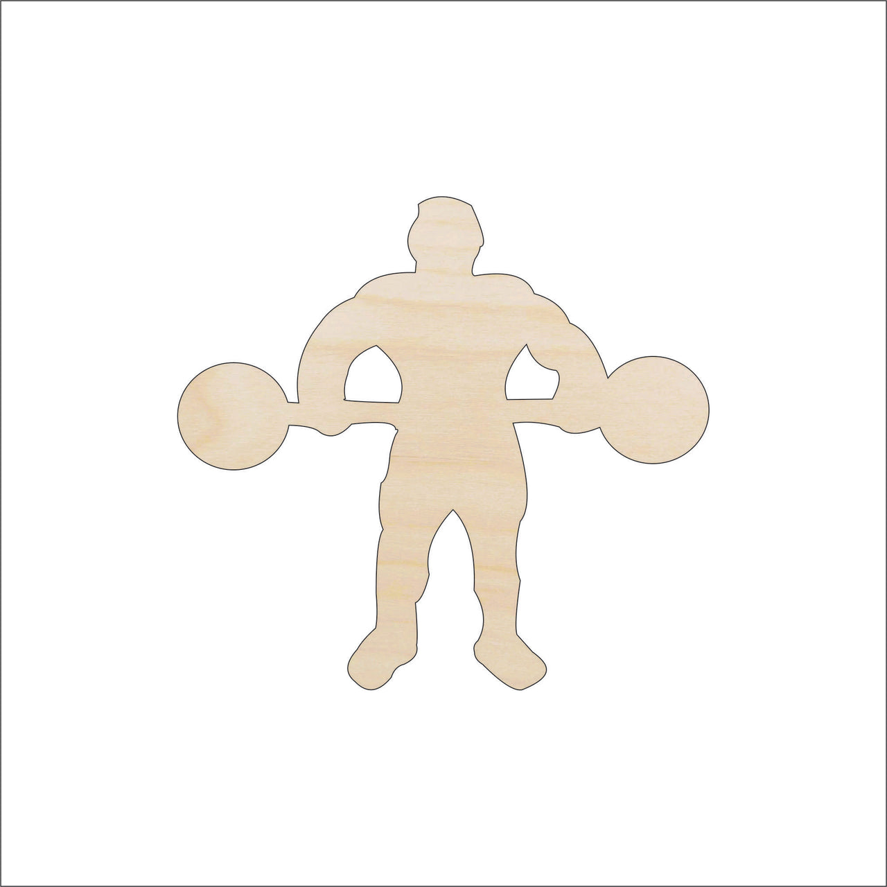 Bodybuilder Wood Craft Shape – Laser Cut Baltic Birch Unfinished DIY Wood Art Supplies SPT60 - The Wood Shape Store