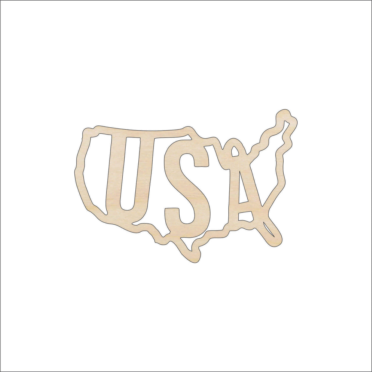 USA Wood Craft Shape - Laser Cut Baltic Birch Unfinished DIY Wood Art Supplies USA41 - The Wood Shape Store