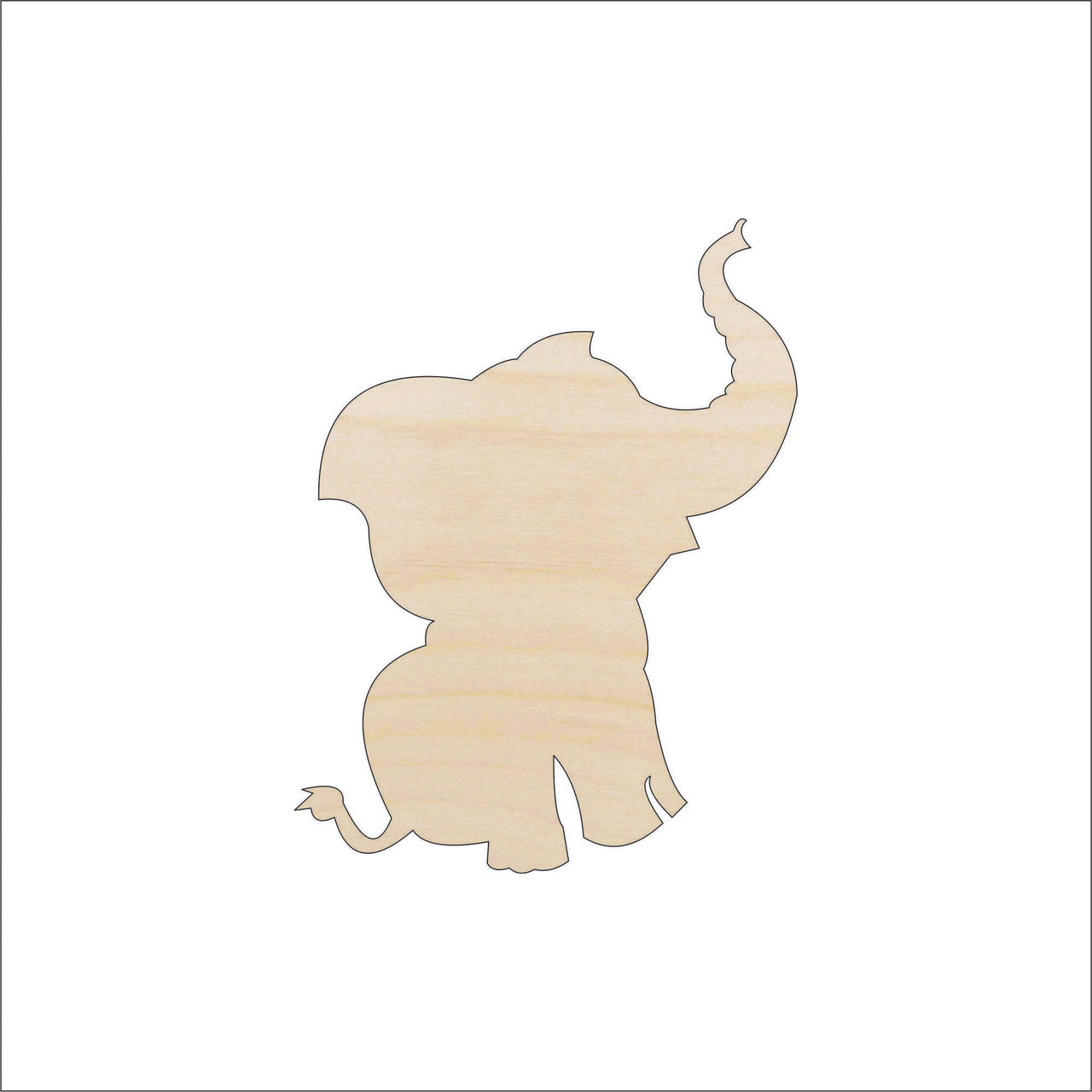 Elephant Wood Craft Shape Laser Cut Baltic Birch Unfinished DIY Wood Art Supplies ELE35 - The Wood Shape Store