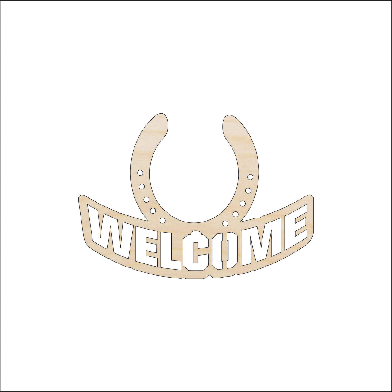 Horseshoe Wood Craft Shape - Laser Cut Baltic Birch Unfinished DIY Wood Art Supplies SGN70 - The Wood Shape Store