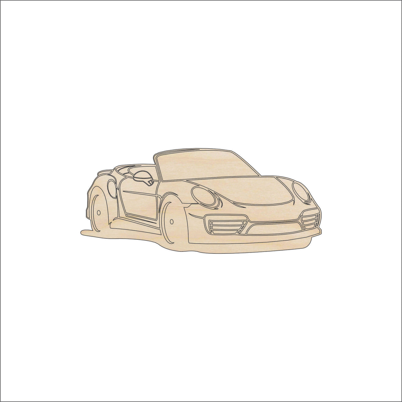 Car Wood Craft Shape - Laser Cut Baltic Birch Unfinished DIY Wood Art Supplies CAR127 - The Wood Shape Store