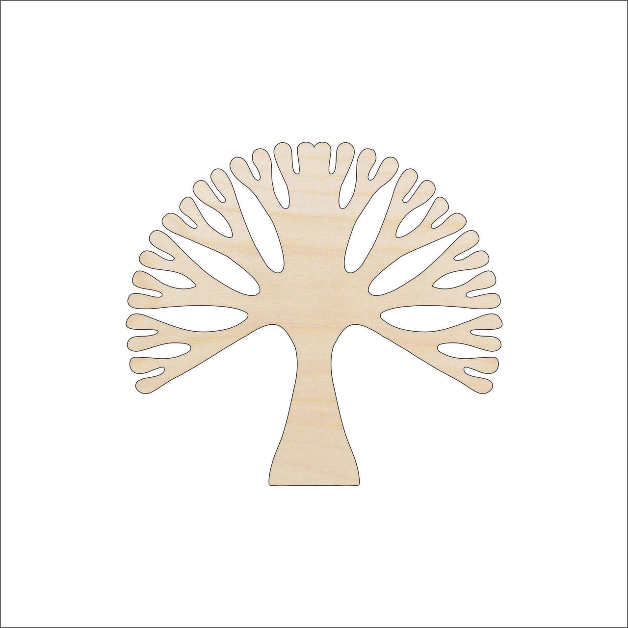 Tree Wood Craft Shape - Laser Cut Baltic Birch Unfinished DIY Wood Art Supplies TRE22 - The Wood Shape Store