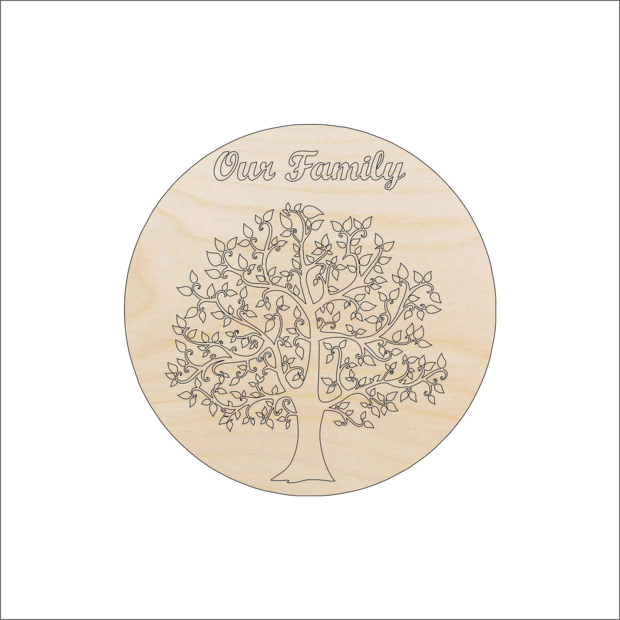 Tree DesignWood Craft Shape - Laser Cut Baltic Birch Unfinished DIY Wood Art Supplies TRE94 - The Wood Shape Store