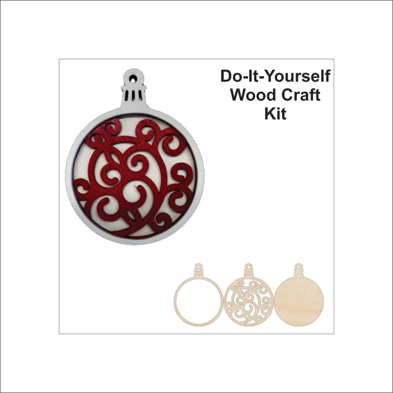 3D Laser Cut Ornament – Baltic Birch Wood Craft Supplies | DIY Wood Ornament Kit DS4 - The Wood Shape Store