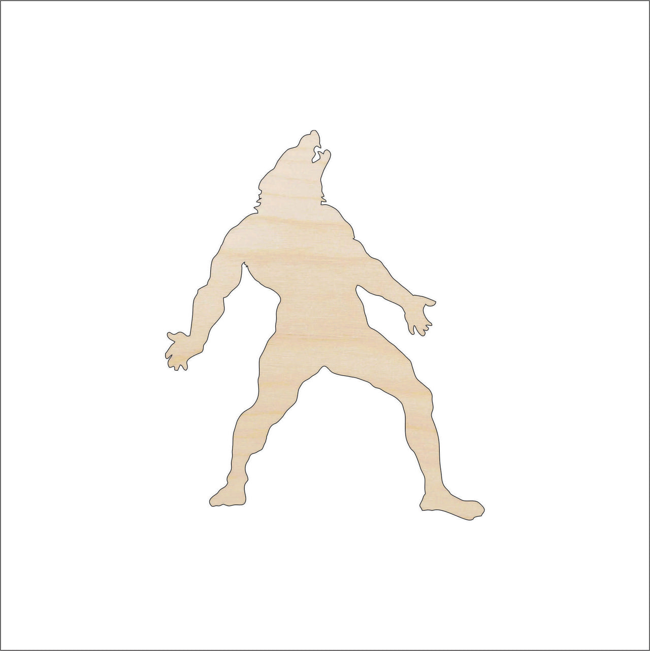 Werewolf Wood Craft Shape - Laser Cut Baltic Birch Unfinished DIY Wood Art Supplies FAL190 - The Wood Shape Store