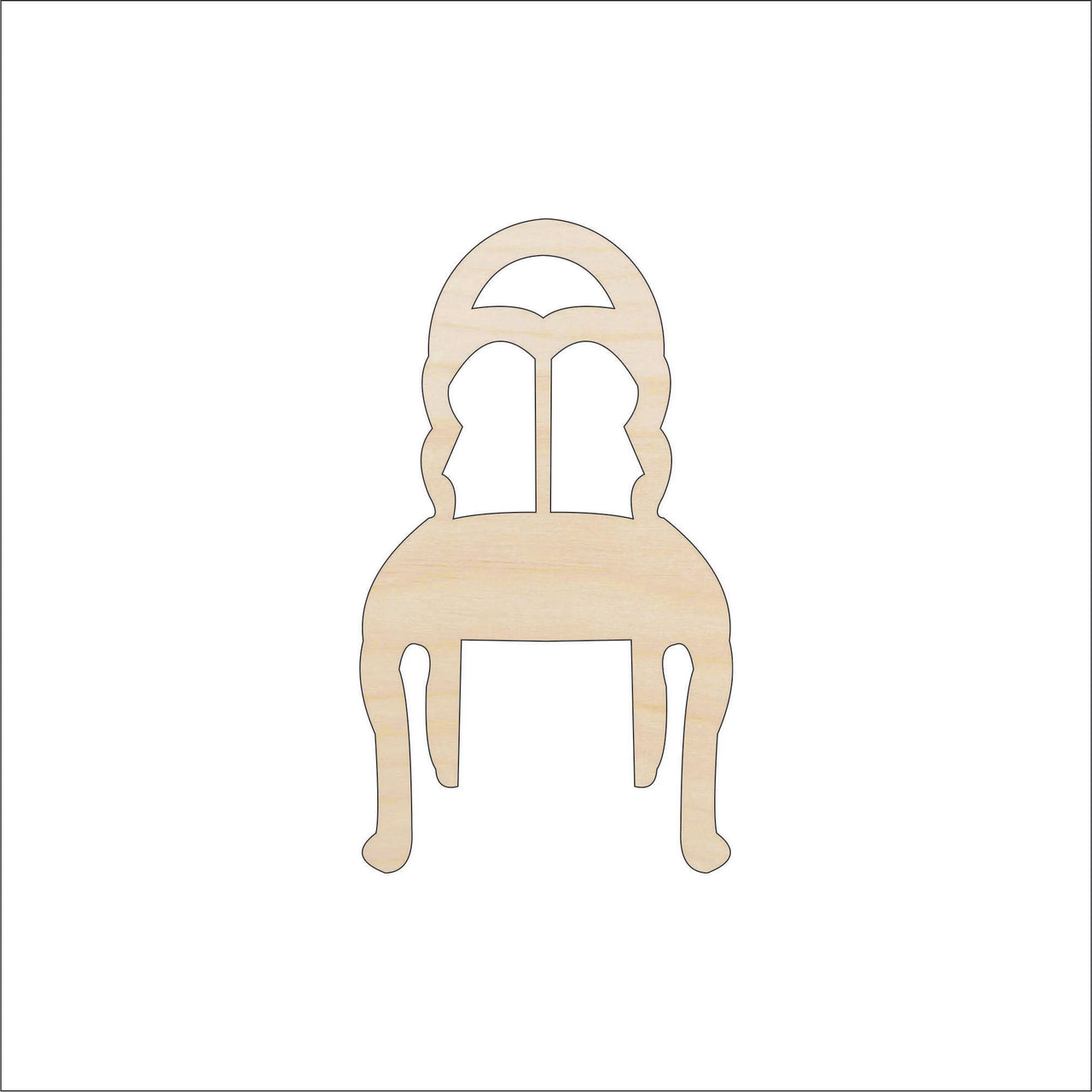 Chair Wood Craft Shape - Laser Cut Baltic Birch Unfinished DIY Wood Art Supplies DCR40 - The Wood Shape Store