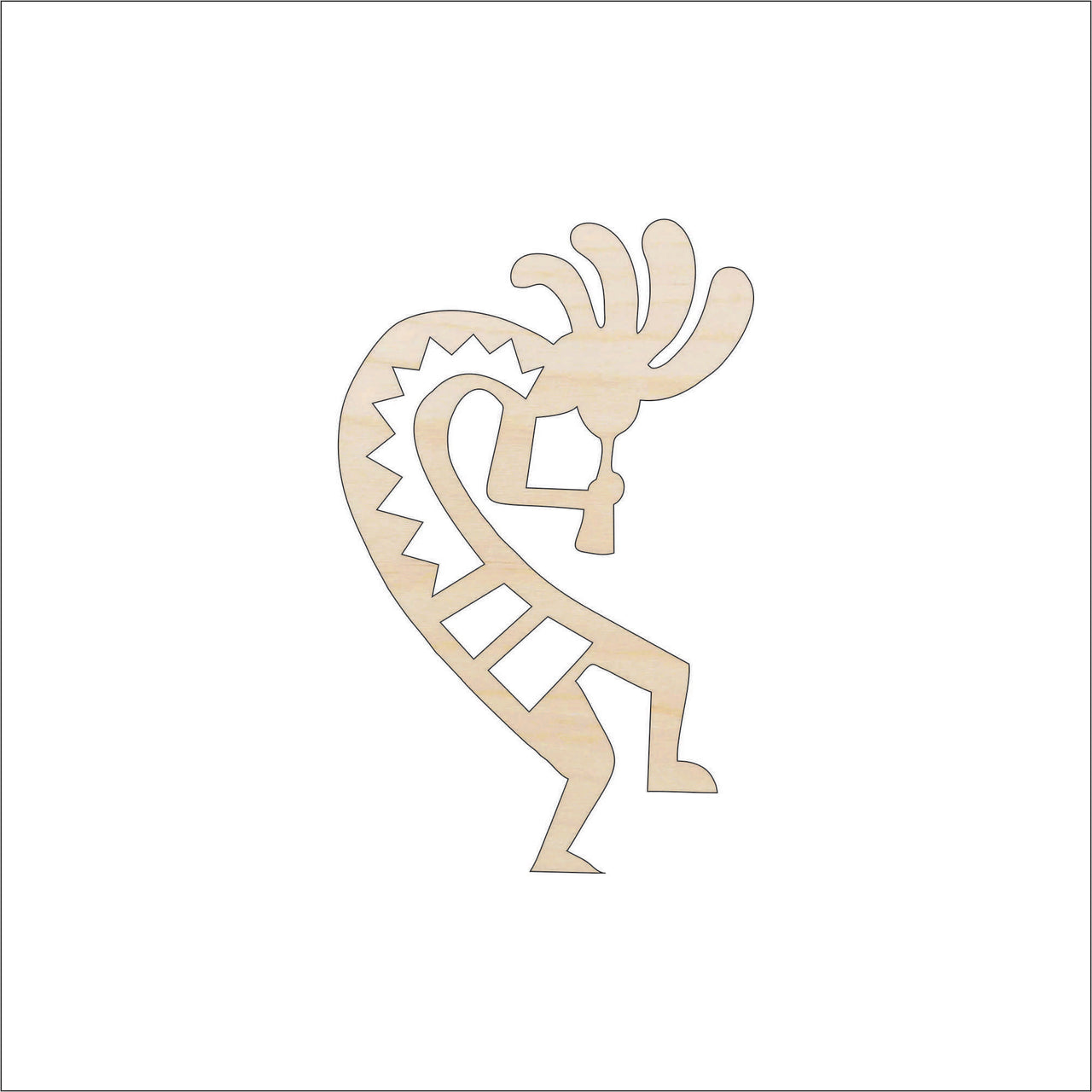 Kokopelli Wood Craft Shape - Laser Cut Baltic Birch Unfinished DIY Wood Art Supplies XTR101 - The Wood Shape Store