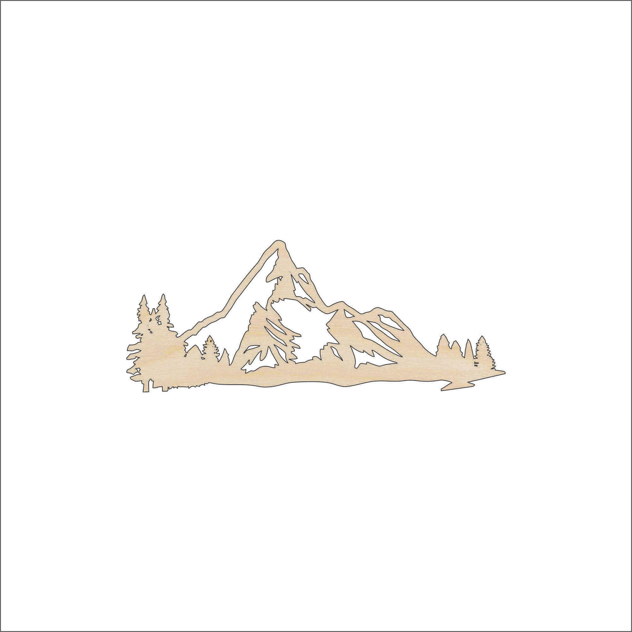 Mountains Wood Craft Shape - Laser Cut Baltic Birch Unfinished DIY Wood Art Supplies XTR74 - The Wood Shape Store
