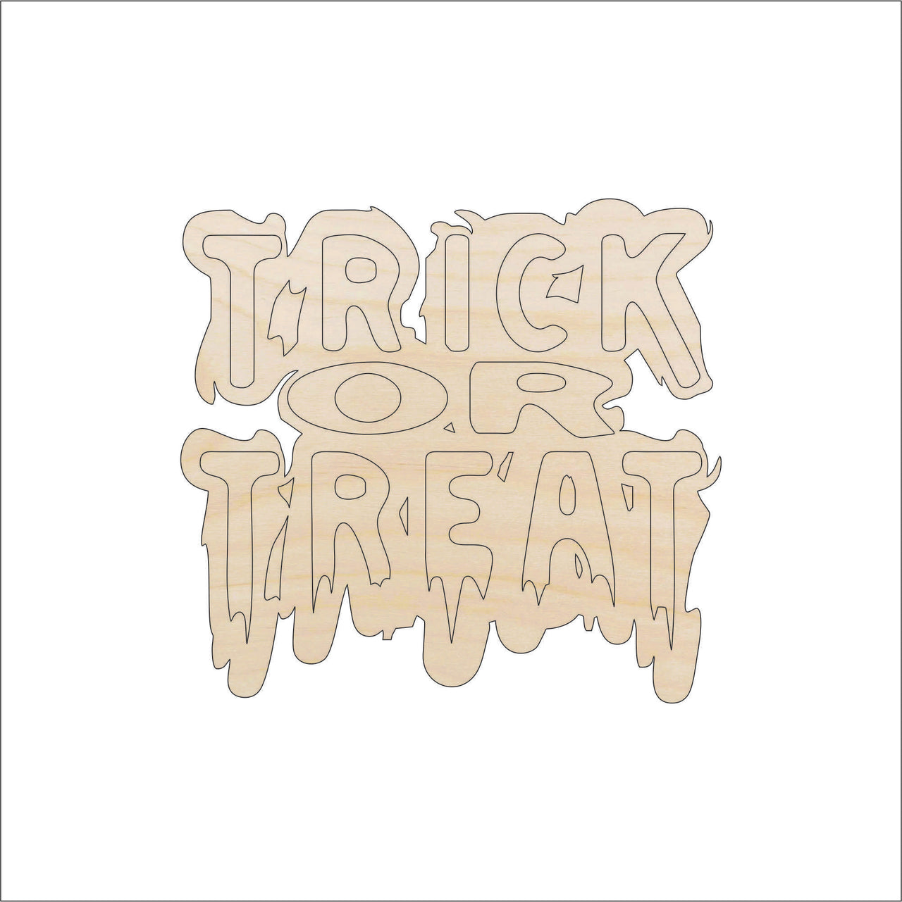 Trick or Treat Wood Craft Shape – Laser Cut Baltic Birch Unfinished DIY Art Supplies FAL174 - The Wood Shape Store