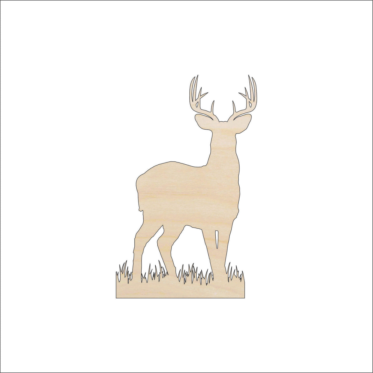 Deer Wood Craft Shape - Laser Cut Baltic Birch Unfinished DIY Wood Art Supplies DER71 - The Wood Shape Store