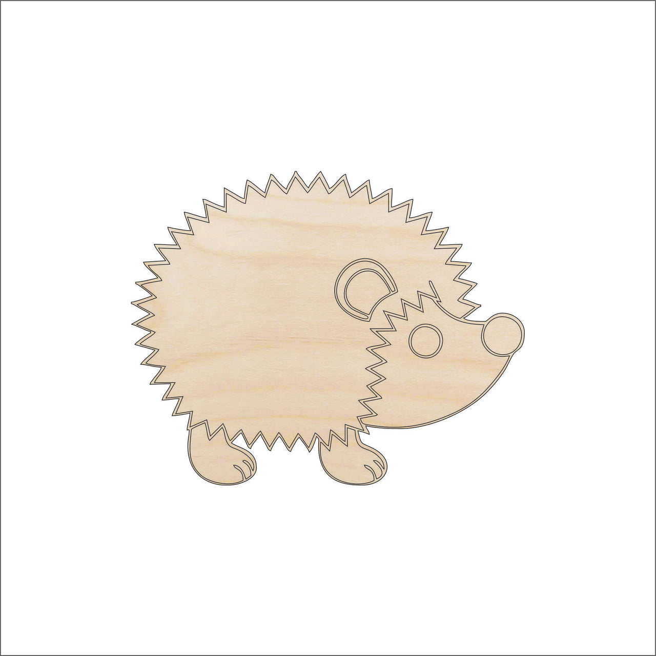 Hedgehog Wood Craft Shape – Laser Cut Baltic Birch Unfinished DIY Wood Art Supplies ANML13 - The Wood Shape Store