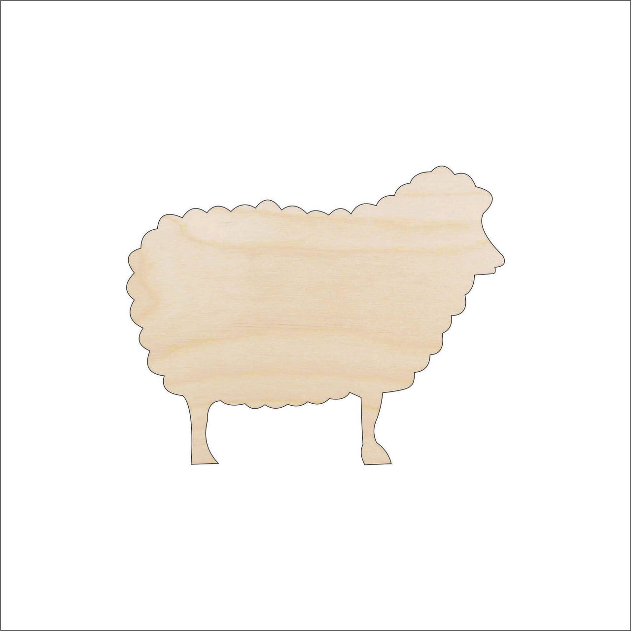 Sheep Wood Craft Shape - Laser Cut Baltic Birch Unfinished DIY Wood Art Supplies SHP7 - The Wood Shape Store