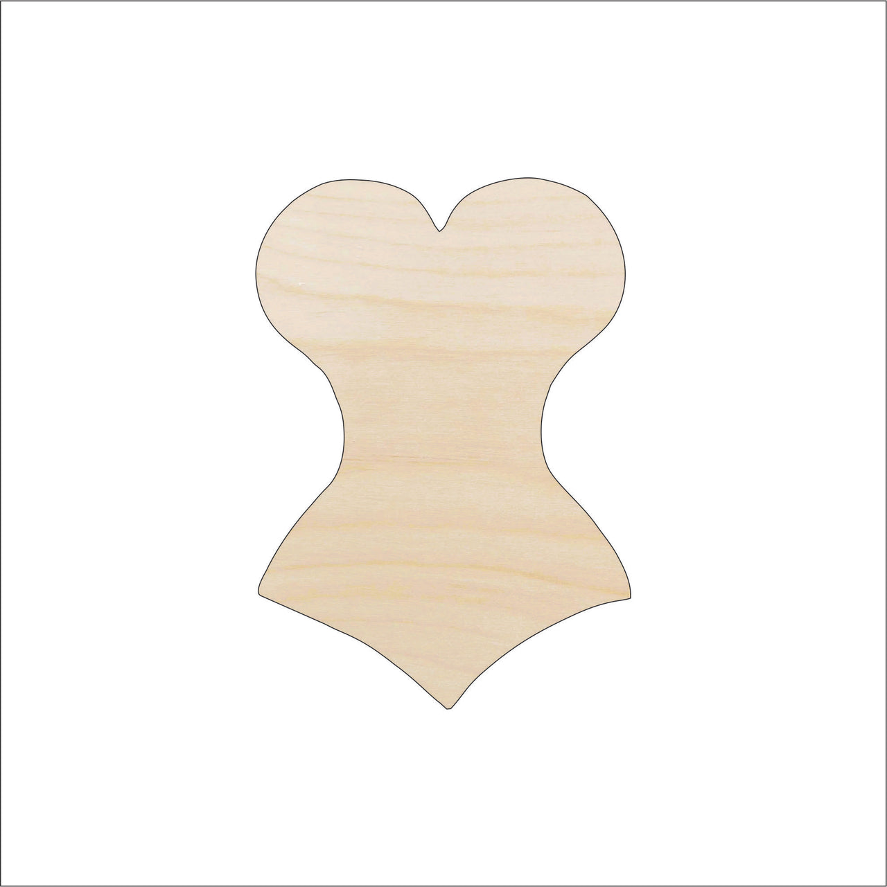 Corset Wood Craft Shape - Laser Cut Baltic Birch Unfinished DIY Wood Art Supplies CLT31 - The Wood Shape Store