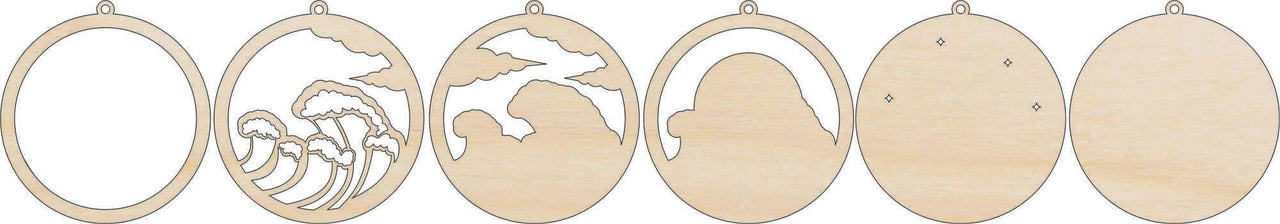 Ocean 3D Laser Cut Ornament Ocean – Baltic Birch Wood Craft Supplies | DIY Kit BC2 - The Wood Shape Store