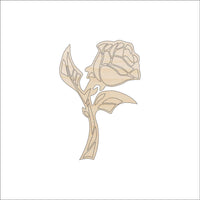Rose Wood Craft Shape - Laser Cut Baltic Birch Unfinished DIY Wood Art Supplies FLR3 - The Wood Shape Store