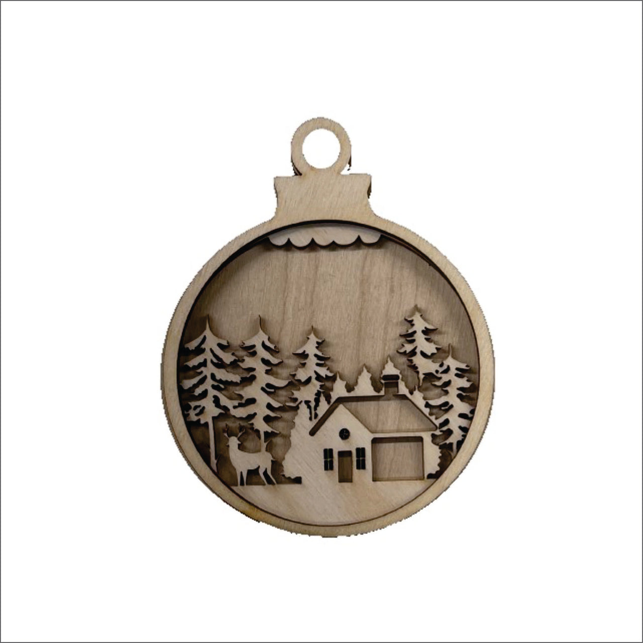 Deer 3D Laser Cut Ornament – Baltic Birch Wood Craft Supplies | DIY Wood Ornament Kit AN17 - The Wood Shape Store