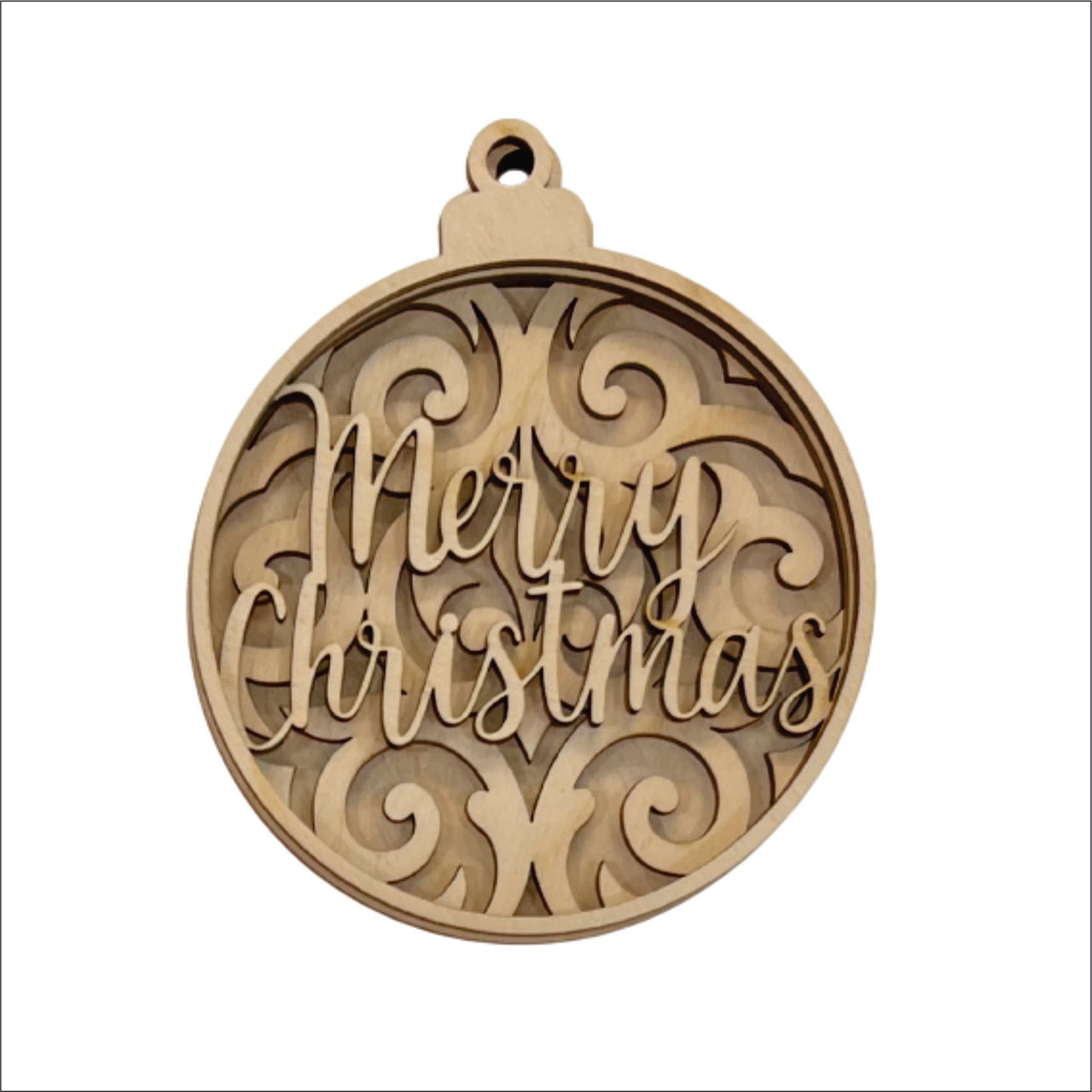Christmas 3D Laser Cut Ornament – Baltic Birch Wood Craft Supplies | DIY Wood Ornament Kit XM19 - The Wood Shape Store