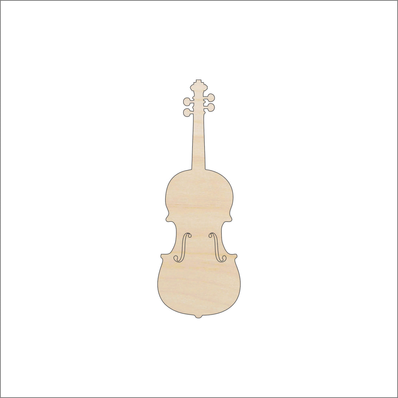 Violin Wood Craft Shape - Laser Cut Baltic Birch Unfinished DIY Wood Art Supplies MSC42 - The Wood Shape Store