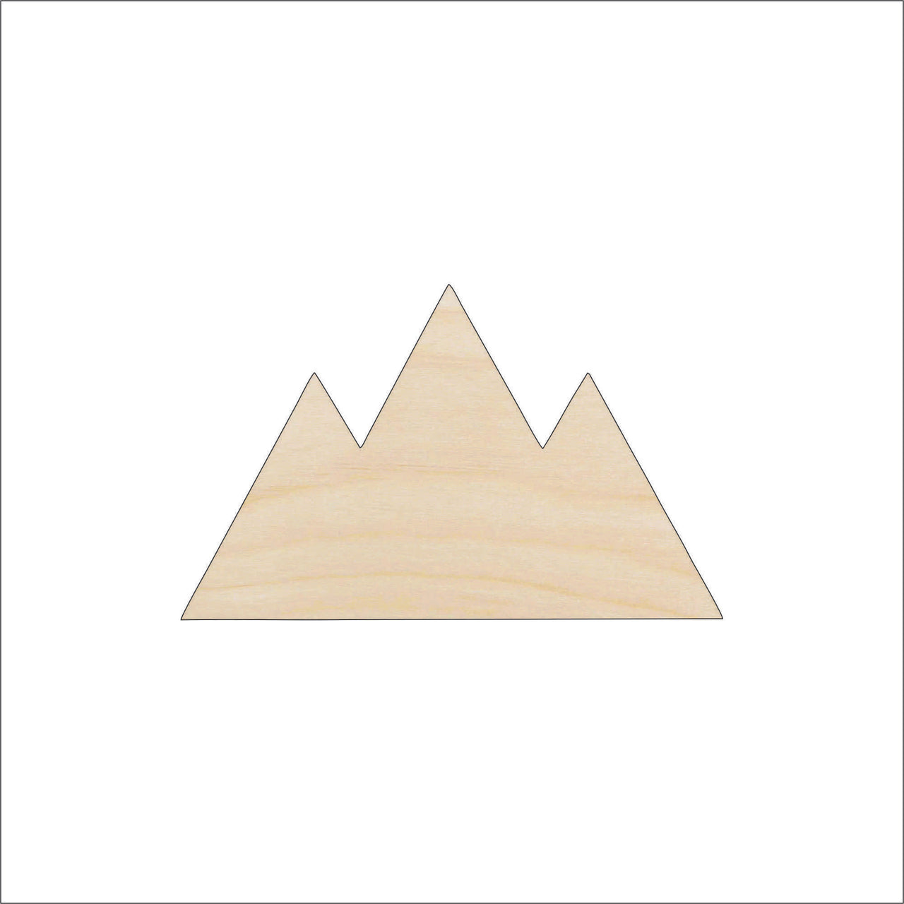 Mountains Wood Craft Shape - Laser Cut Baltic Birch Unfinished DIY Wood Art Supplies XTR96 - The Wood Shape Store