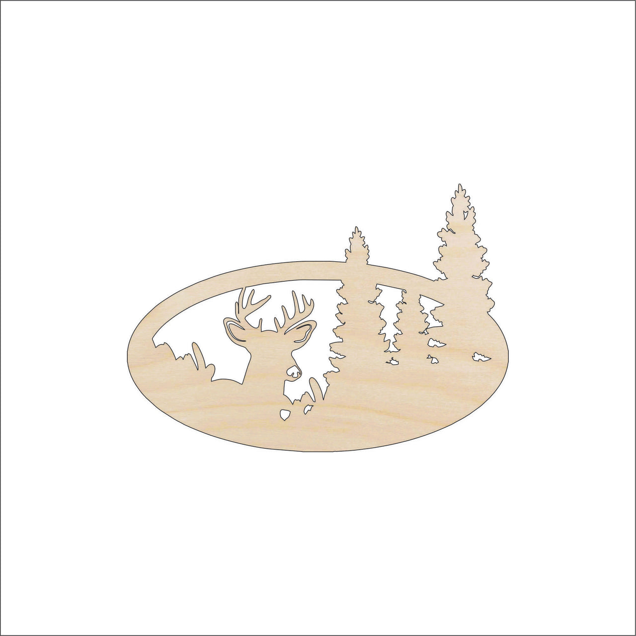 Deer Wood Craft Shape - Laser Cut Baltic Birch Unfinished DIY Wood Art Supplies DER45 - The Wood Shape Store