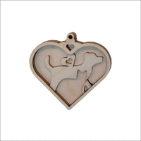 Cat & Dog 3D Laser Cut Ornament – Baltic Birch Wood Craft Supplies | DIY Wood Ornament Kit AN18 - The Wood Shape Store