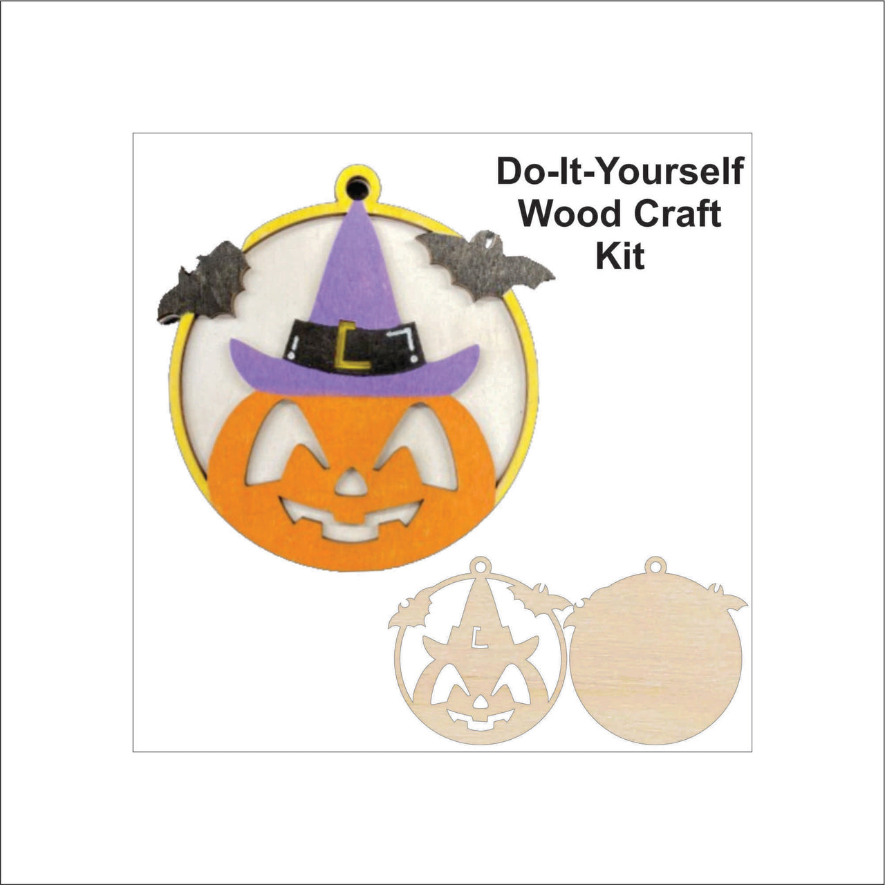 Pumpkin 3D Laser Cut Ornament – Baltic Birch Wood Craft Supplies | DIY Wood Ornament Kit HA26 - The Wood Shape Store