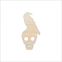 Raven & Skull Wood Craft Shape - Laser Cut Baltic Birch Unfinished DIY Wood Art Supplies FAL32 - The Wood Shape Store