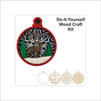 Deer 3D Laser Cut Ornament – Baltic Birch Wood Craft Supplies | DIY Wood Ornament Kit AN2 - The Wood Shape Store