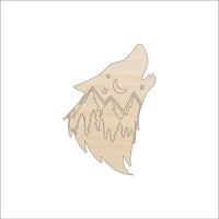 Wolf Scene Wood Craft Shape – Laser Cut Baltic Birch Unfinished DIY Wood Art Supplies ANML126 - The Wood Shape Store