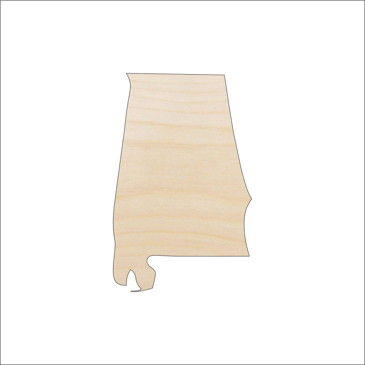 Alabama Wood Craft Shape - Laser Cut Baltic Birch Unfinished DIY Wood Art Supplies STAT49 - The Wood Shape Store