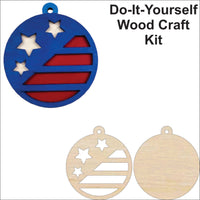 America 3D Laser Cut Ornament Door Sign – Baltic Birch Wood Craft Supplies | DIY Wood Ornament Kit US2 - The Wood Shape Store