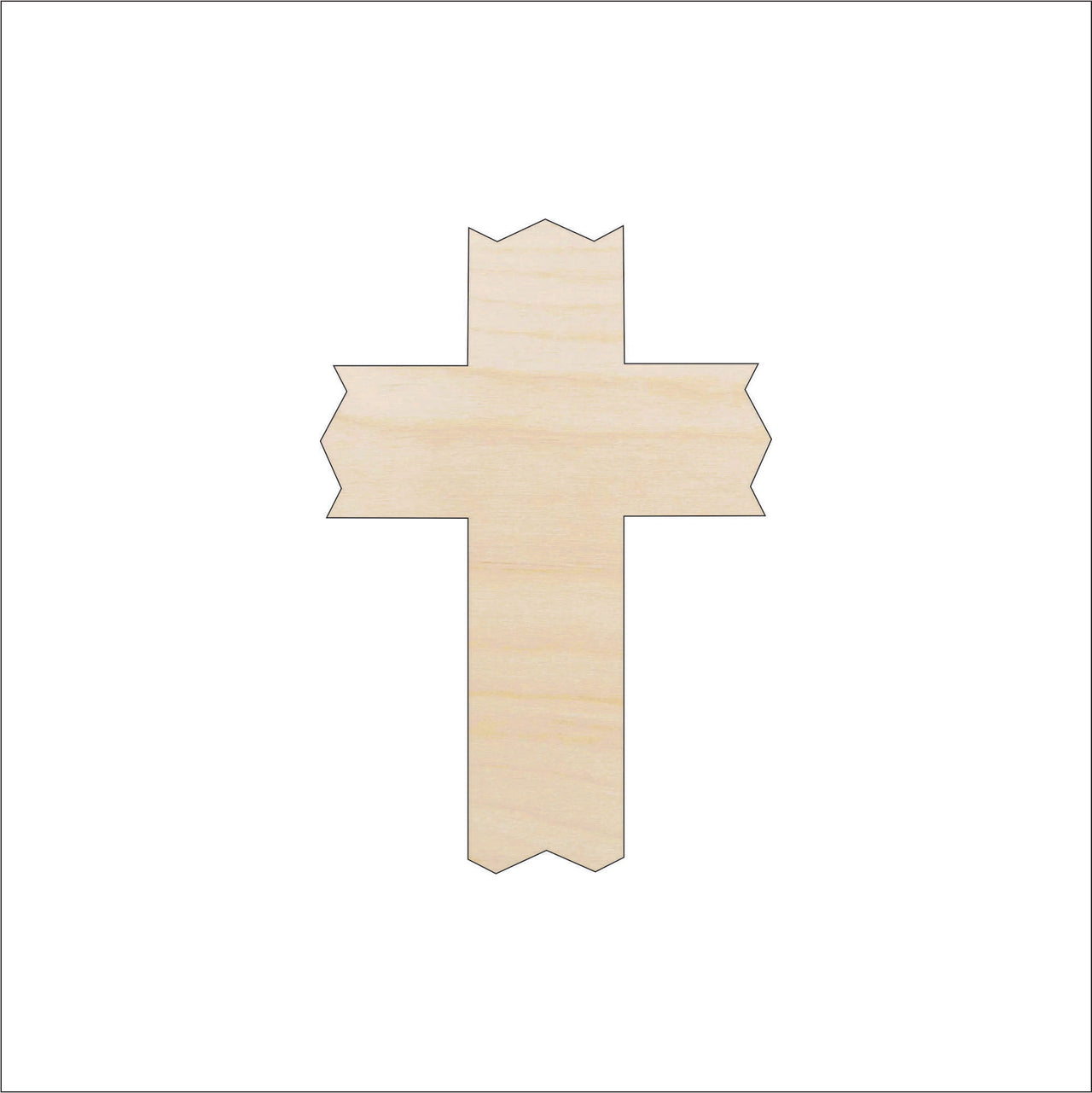 Cross Wood Craft Shape - Laser Cut Baltic Birch Unfinished DIY Wood Art Supplies REL48 - The Wood Shape Store