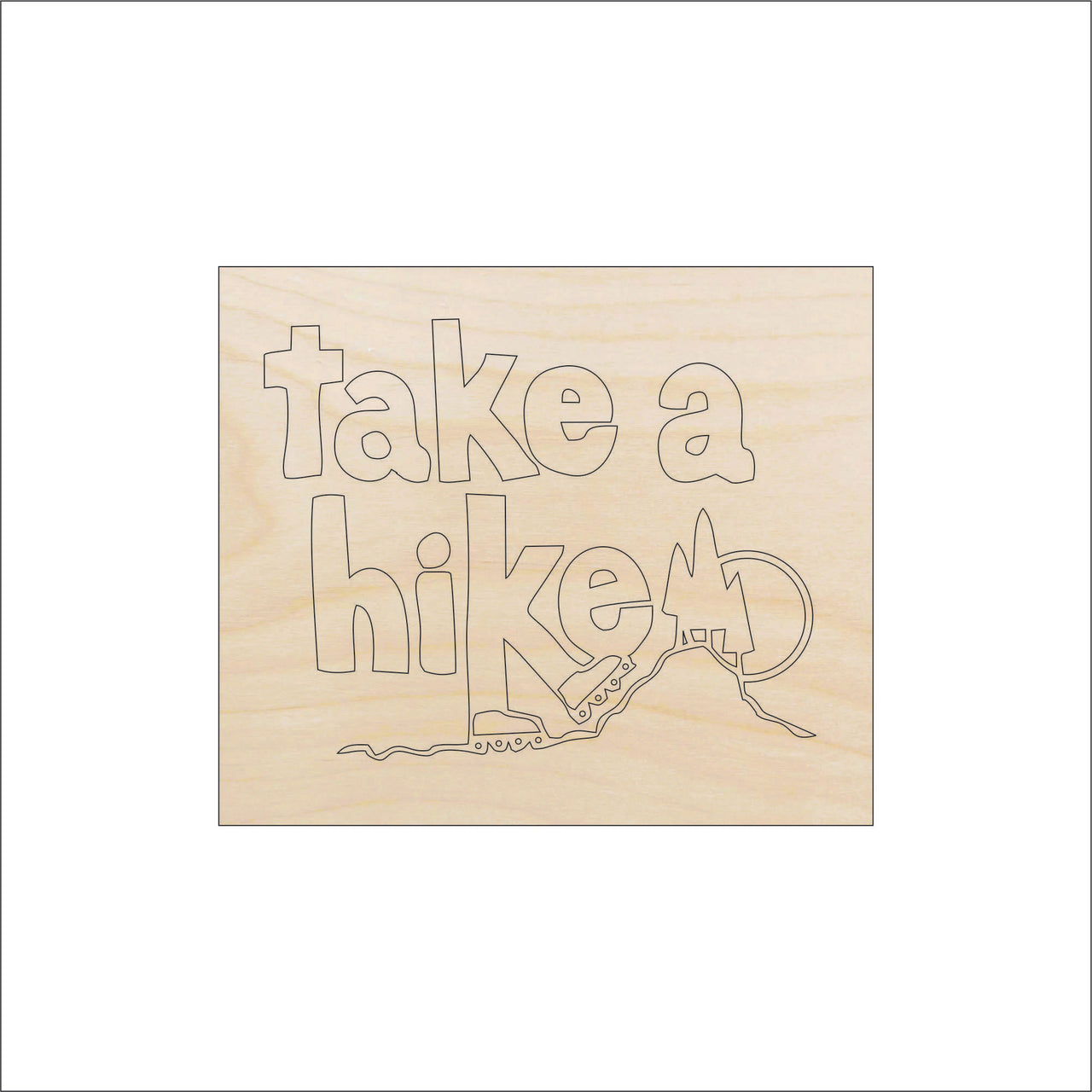 Hiking SignWood Craft Shape - Laser Cut Baltic Birch Unfinished DIY Wood Art Supplies TRP44 - The Wood Shape Store