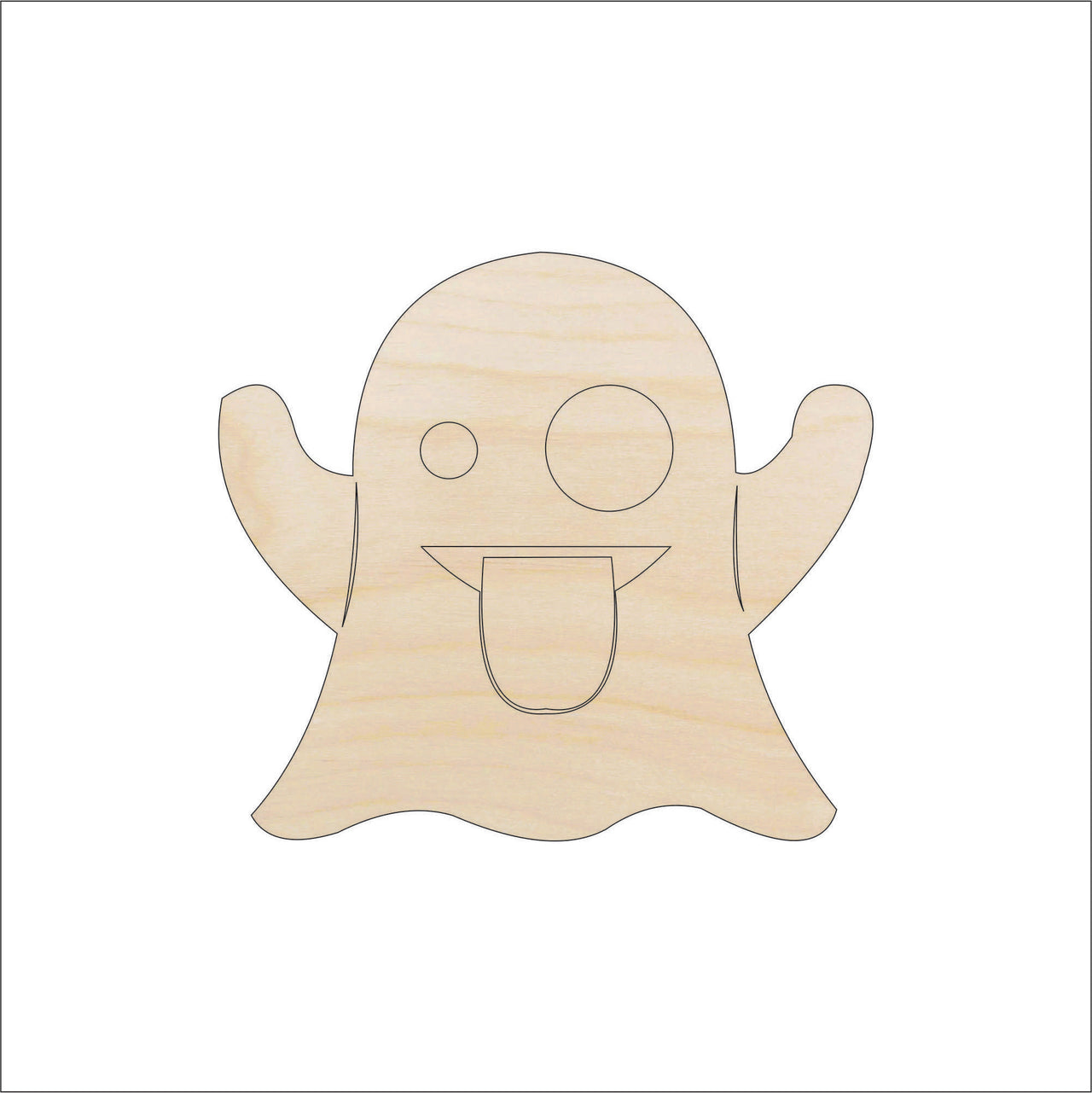 Ghost Wood Craft Shape - Laser Cut Baltic Birch Unfinished DIY Wood Art Supplies FAL30 - The Wood Shape Store