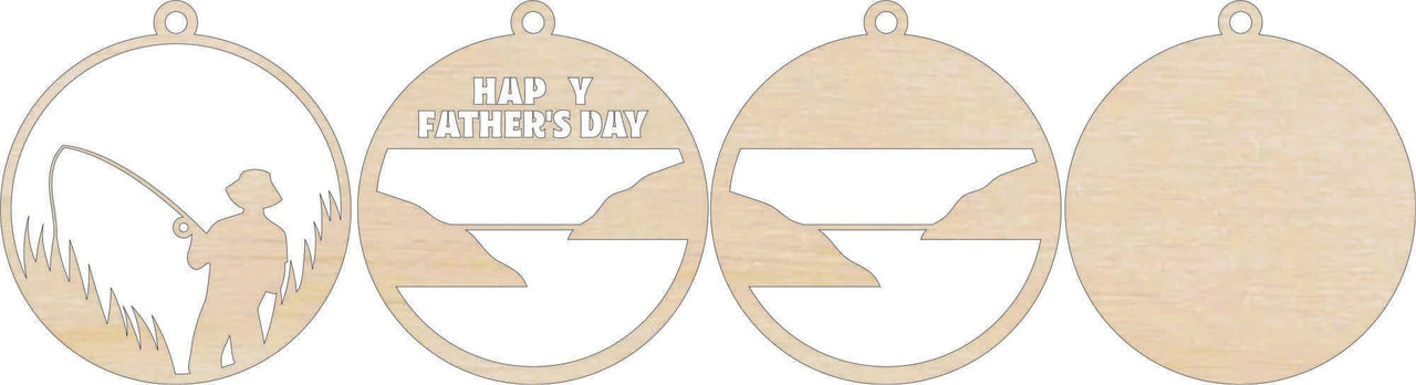 Fishing 3D Laser Cut Ornament – Baltic Birch Wood Craft Supplies | DIY Kit SP4 - The Wood Shape Store