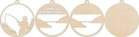 Fishing 3D Laser Cut Ornament – Baltic Birch Wood Craft Supplies | DIY Kit SP4 - The Wood Shape Store
