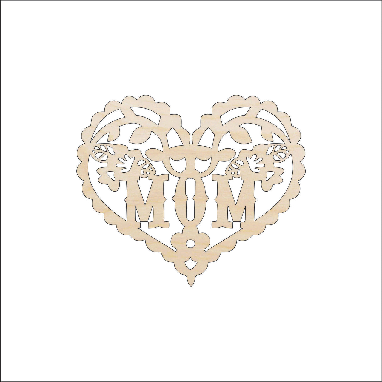 Sign Mom Wood Craft Shape - Laser Cut Baltic Birch Unfinished DIY Wood Art Supplies PPL237 - The Wood Shape Store
