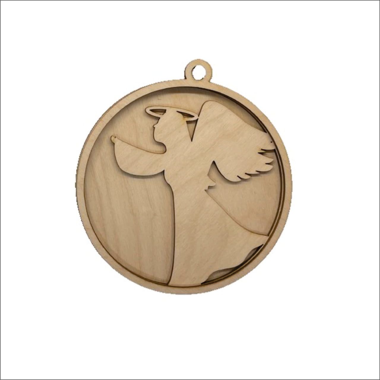 Angel 3D Laser Cut Ornament – Baltic Birch Wood Craft Supplies | DIY Wood Ornament Kit RE15 - The Wood Shape Store