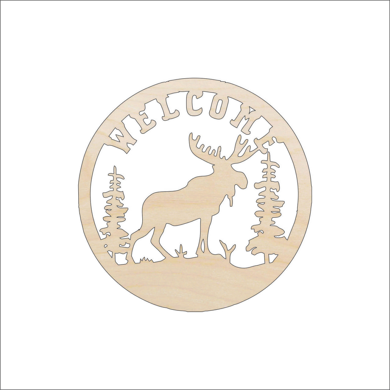 Moose Wood Craft Shape - Laser Cut Baltic Birch Unfinished DIY Wood Art Supplies SGN107 - The Wood Shape Store