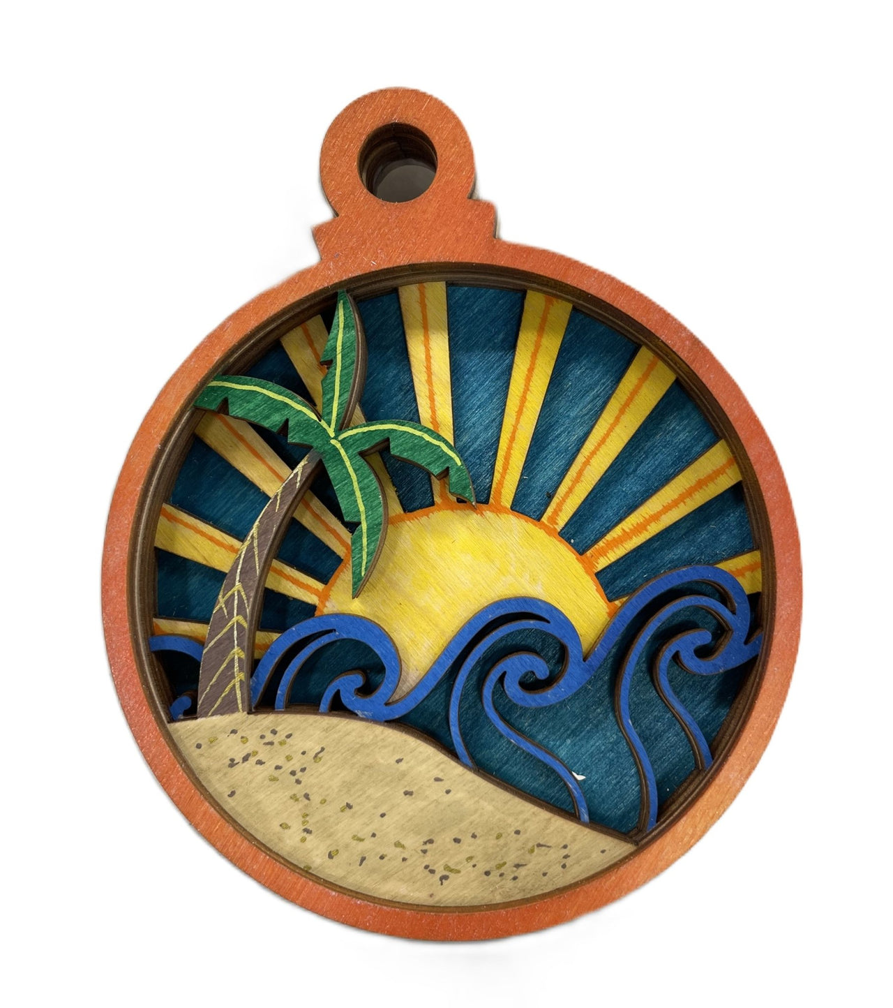 Beach 3D Laser Cut Ornament – Baltic Birch Wood Craft Supplies | DIY Kit BC4 - The Wood Shape Store