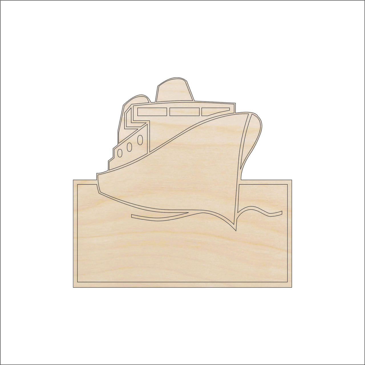 Boat Wood Craft Shape - Laser Cut Baltic Birch Unfinished DIY Wood Art Supplies BOT7 - The Wood Shape Store