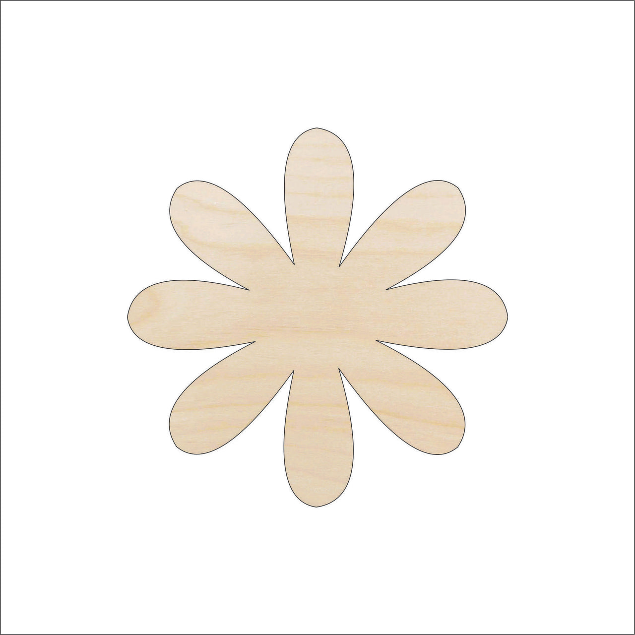 Flower Wood Craft Shape - Laser Cut Baltic Birch Unfinished DIY Wood Art Supplies FLR74 - The Wood Shape Store