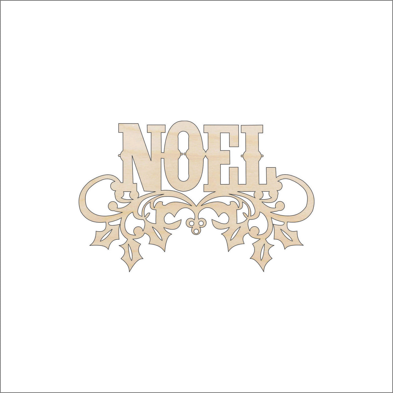 Noel Wood Craft Shape - Laser Cut Baltic Birch Unfinished DIY Wood Art Supplies XMS94 - The Wood Shape Store